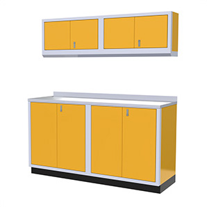 5-Piece Aluminum Garage Cabinet Set (Yellow)