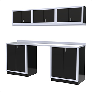 7-Piece Aluminum Garage Cabinet Set (Black)