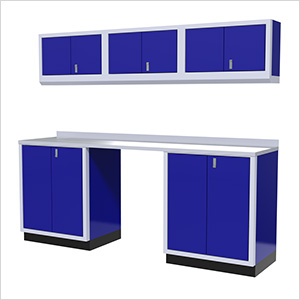 7-Piece Aluminum Garage Cabinet Set (Blue)