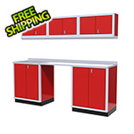 Moduline 7-Piece Aluminum Garage Cabinet Set (Red)