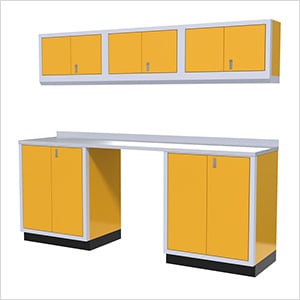 7-Piece Aluminum Garage Cabinet Set (Yellow)
