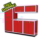 Moduline 6-Piece Aluminum Garage Cabinet Set (Red)