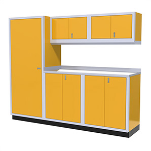 6-Piece Aluminum Garage Cabinet Set (Yellow)