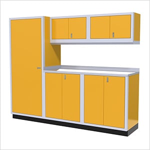 6-Piece Aluminum Garage Cabinet Set (Yellow)