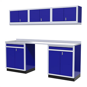 7-Piece Aluminum Garage Storage Set (Blue)
