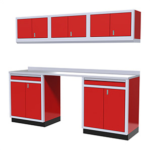 7-Piece Aluminum Garage Storage Set (Red)