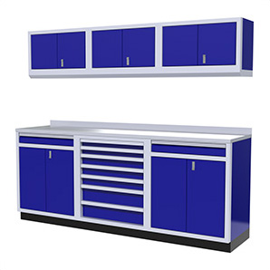 7-Piece Aluminum Garage Cabinets (Blue)
