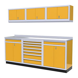 7-Piece Aluminum Garage Cabinets (Yellow)