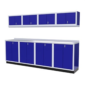 9-Piece Aluminum Garage Cabinet Set (Blue)