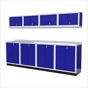 9-Piece Aluminum Garage Cabinet Set (Blue)