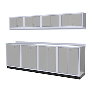 9-Piece Aluminum Garage Cabinet Set (Light Grey)