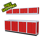 Moduline 9-Piece Aluminum Garage Cabinet Set (Red)