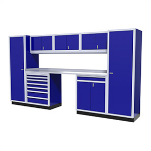 9-Piece Aluminum Garage Cabinetry (Blue)