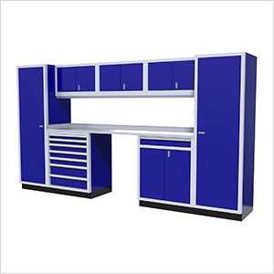 9-Piece Aluminum Garage Cabinetry (Blue)