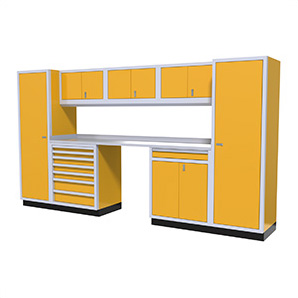 9-Piece Aluminum Garage Cabinetry (Yellow)