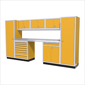 9-Piece Aluminum Garage Cabinetry (Yellow)