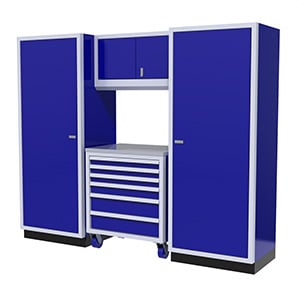 4-Piece Aluminum Garage Cabinet Set (Blue)