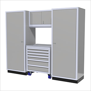 4-Piece Aluminum Garage Cabinet Set (Light Grey)