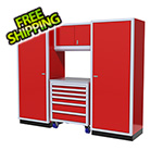 Moduline 4-Piece Aluminum Garage Cabinet Set (Red)