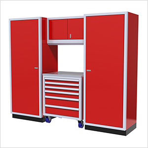 4-Piece Aluminum Garage Cabinet Set (Red)