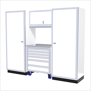 4-Piece Aluminum Garage Cabinet Set (White)