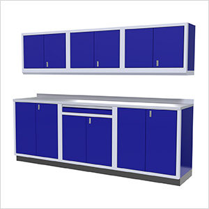 7-Piece Aluminum Garage Cabinets (Blue)