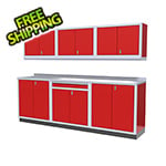 Moduline 7-Piece Aluminum Garage Cabinets (Red)