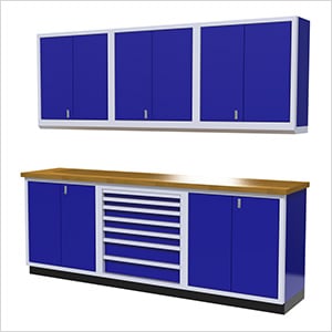 High End Blue Garage Cabinets