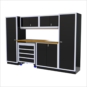 7-Piece Aluminum Garage Cabinet Set (Black)