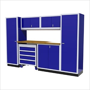 7-Piece Aluminum Garage Cabinet Set (Blue)