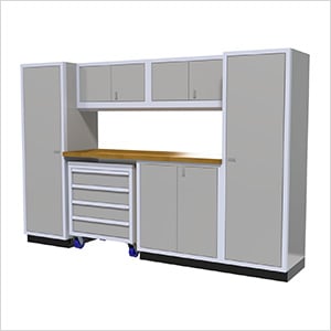 7-Piece Aluminum Garage Cabinet Set (Light Grey)