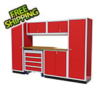Moduline 7-Piece Aluminum Garage Cabinet Set (Red)