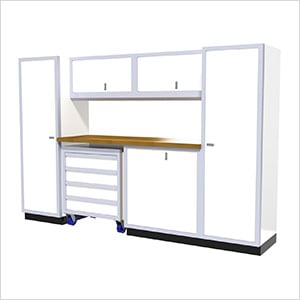 7-Piece Aluminum Garage Cabinet Set (White)