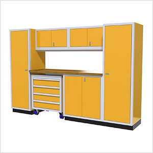 7-Piece Aluminum Garage Cabinet Set (Yellow)