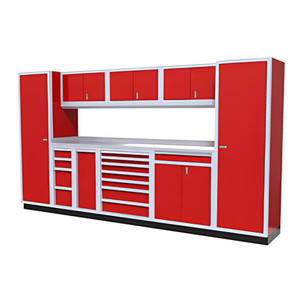 10-Piece Aluminum Cabinet Kit (Red)