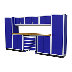 9-Piece Aluminum Garage Cabinetry (Blue)