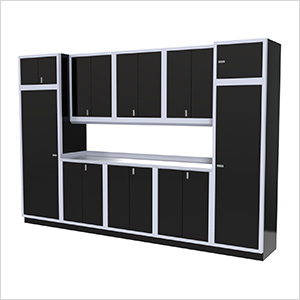 11-Piece Aluminum Garage Storage Set (Black)