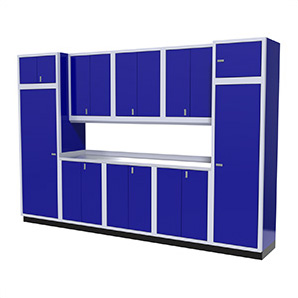 11-Piece Aluminum Garage Storage Set (Blue)