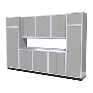 11-Piece Aluminum Garage Storage Set (Light Grey)