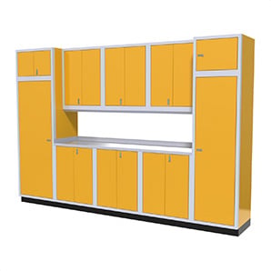11-Piece Aluminum Garage Storage Set (Yellow)