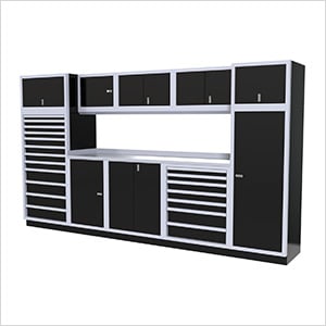 11-Piece Aluminum Garage Cabinet Set (Black)