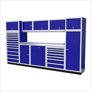 11-Piece Aluminum Garage Cabinet Set (Blue)