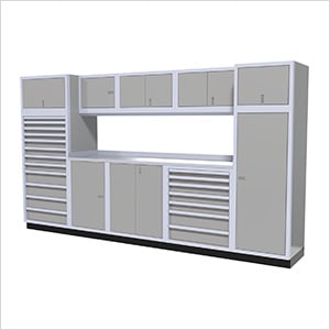 11-Piece Aluminum Garage Cabinet Set (Light Grey)