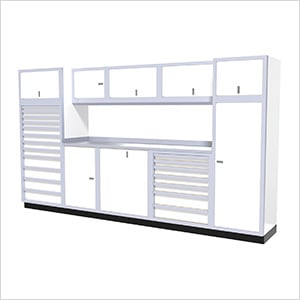 11-Piece Aluminum Garage Cabinet Set (White)