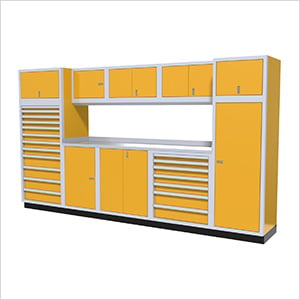 11-Piece Aluminum Garage Cabinet Set (Yellow)