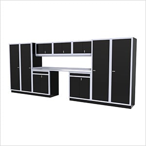 11-Piece Aluminum Garage Cabinet Set (Black)