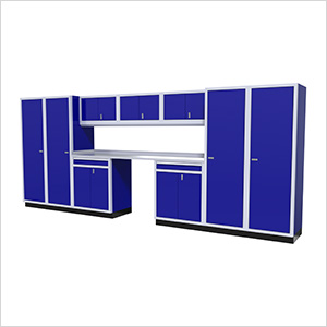 11-Piece Aluminum Garage Cabinet Set (Blue)