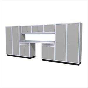 11-Piece Aluminum Garage Cabinet Set (Light Grey)