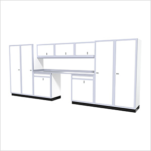 11-Piece Aluminum Garage Cabinet Set (White)