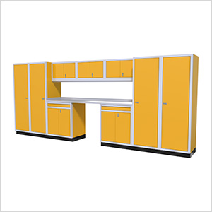 11-Piece Aluminum Garage Cabinet Set (Yellow)